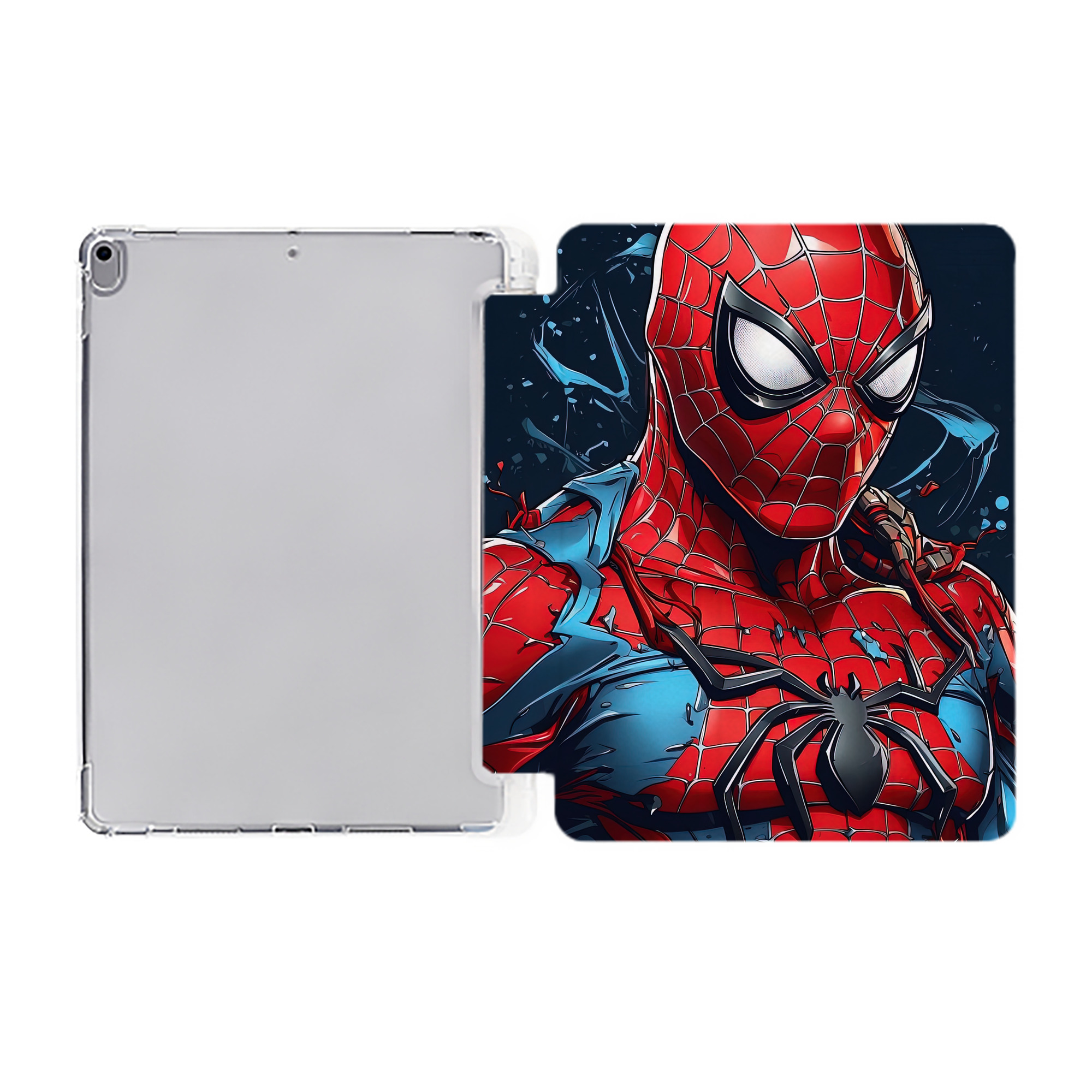 （画像用） Spider Man スパイダーマン IPad ケース ペン収納付き 三つ折りスタンド PUレザー×シリコン 対応機種9.5/10.5/10.9インチ